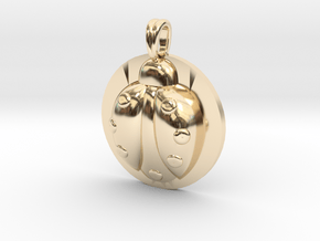 LADYBUG Symbol Jewelry Pendant in 14k Gold Plated Brass