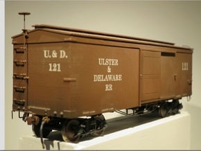 Boxcar 1880 Ulster and Delaware S scale 1/64 in Tan Fine Detail Plastic