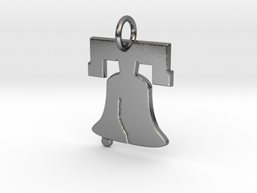 Liberty Bell Pendant Charm in Polished Silver