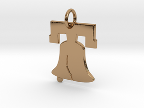 Liberty Bell Pendant Charm in Polished Brass