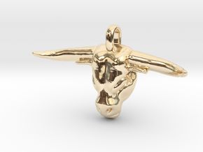 MINOTAUR Symbol Jewelry Pendant in 14K Yellow Gold