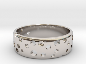 Swiss Cheese Ring - Size 7 in Platinum