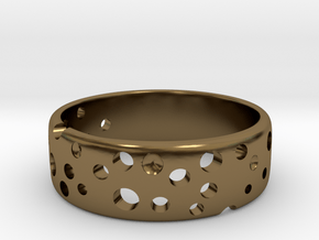 Swiss Cheese Ring - Size 7 in Polished Bronze