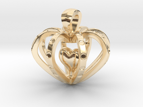 Heart in the Heart pendant in 14K Yellow Gold
