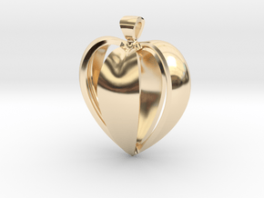Heart pendant v.1 in 14K Yellow Gold