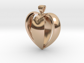 Heart pendant v.1 in 14k Rose Gold Plated Brass