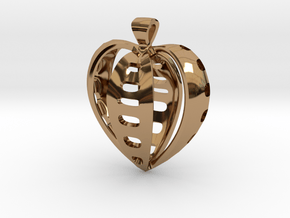 Heart pendant v.2 in Polished Brass