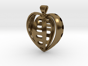 Heart pendant v.2 in Polished Bronze