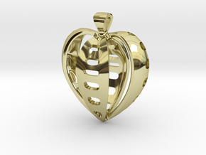 Heart pendant v.2 in 18k Gold Plated Brass