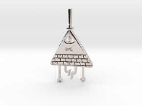 Bill Cipher Pendant/Keychain in Rhodium Plated Brass