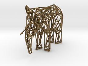 Low Poly Elephant in Polished Bronze