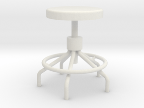 Miniature Sputnick Stool 1:18scale (not full size) in White Natural Versatile Plastic