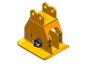 HO 1/87 vibratory compactor with flange mounting in Tan Fine Detail Plastic