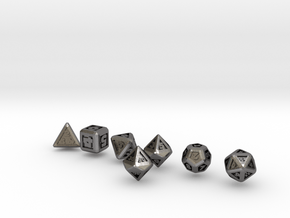 FUTURISTIC GESTALT dice in Polished Nickel Steel