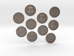 TEN Coins of Acheron in Polished Bronzed Silver Steel