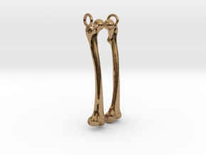 Femur Earring Pair in Polished Brass