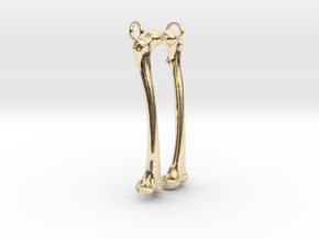 Femur Earring Pair in 14k Gold Plated Brass