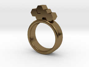 Honeycomb Ring in Polished Bronze