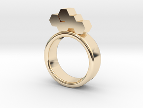 Honeycomb Ring in 14k Gold Plated Brass
