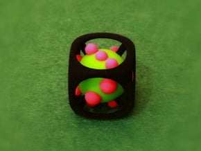 Dice No.1-c Green S (balanced) (2.4cm/0.94in) in Full Color Sandstone