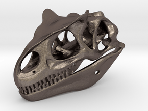 Allosaurus Skull in Polished Bronzed Silver Steel