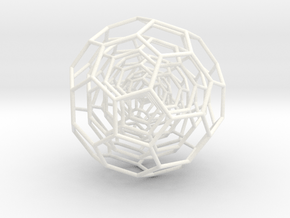 0381 4-Grid Truncated Icosahedron #All (11.2 cm) in White Processed Versatile Plastic