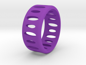 AB Ellipse Ring - Size 7 1/2 in Purple Processed Versatile Plastic