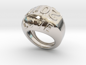 2016 Ring Of Peace 17 - Italian Size 17 in Rhodium Plated Brass