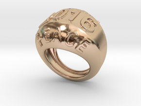 2016 Ring Of Peace 18 - Italian Size 18 in 14k Rose Gold Plated Brass
