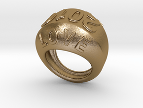 2016 Ring Of Peace 19 - Italian Size 19 in Polished Gold Steel