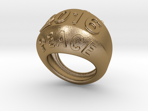 2016 Ring Of Peace 21 - Italian Size 21 in Polished Gold Steel