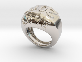 2016 Ring Of Peace 22 - Italian Size 22 in Rhodium Plated Brass
