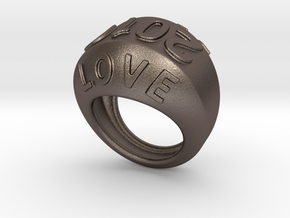 2016 Ring Of Peace 22 - Italian Size 22 in Polished Bronzed Silver Steel