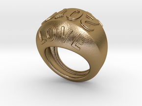 2016 Ring Of Peace 22 - Italian Size 22 in Polished Gold Steel