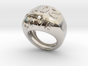 2016 Ring Of Peace 23 - Italian Size 23 in Rhodium Plated Brass