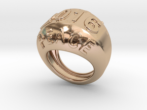 2016 Ring Of Peace 24 - Italian Size 24 in 14k Rose Gold Plated Brass
