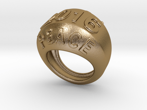 2016 Ring Of Peace 24 - Italian Size 24 in Polished Gold Steel