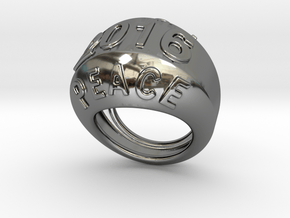 2016 Ring Of Peace 26 - Italian Size 26 in Fine Detail Polished Silver