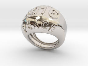 2016 Ring Of Peace 26 - Italian Size 26 in Rhodium Plated Brass