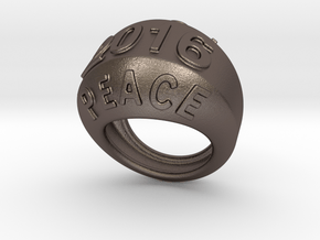 2016 Ring Of Peace 26 - Italian Size 26 in Polished Bronzed Silver Steel