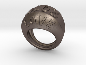 2016 Ring Of Peace 27 - Italian Size 27 in Polished Bronzed Silver Steel
