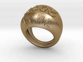 2016 Ring Of Peace 27 - Italian Size 27 in Polished Gold Steel
