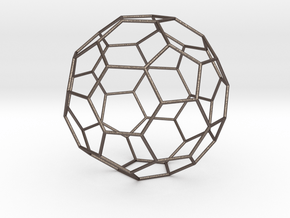 0379 Truncated Icosahedron E (21.0 см) #008 in Polished Bronzed Silver Steel
