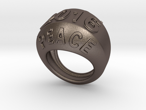 2016 Ring Of Peace 28 - Italian Size 28 in Polished Bronzed Silver Steel