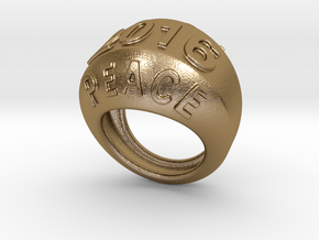 2016 Ring Of Peace 28 - Italian Size 28 in Polished Gold Steel