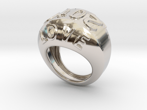 2016 Ring Of Peace 29 - Italian Size 29 in Rhodium Plated Brass