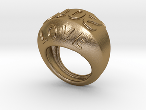 2016 Ring Of Peace 29 - Italian Size 29 in Polished Gold Steel