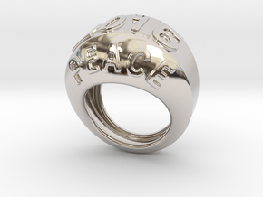 2016 Ring Of Peace 30 - Italian Size 30 in Rhodium Plated Brass