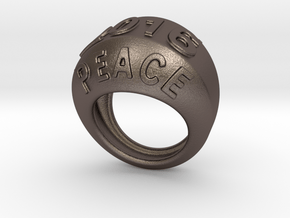 2016 Ring Of Peace 30 - Italian Size 30 in Polished Bronzed Silver Steel