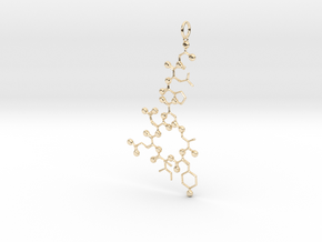 Oxytocin Pendant in 14k Gold Plated Brass